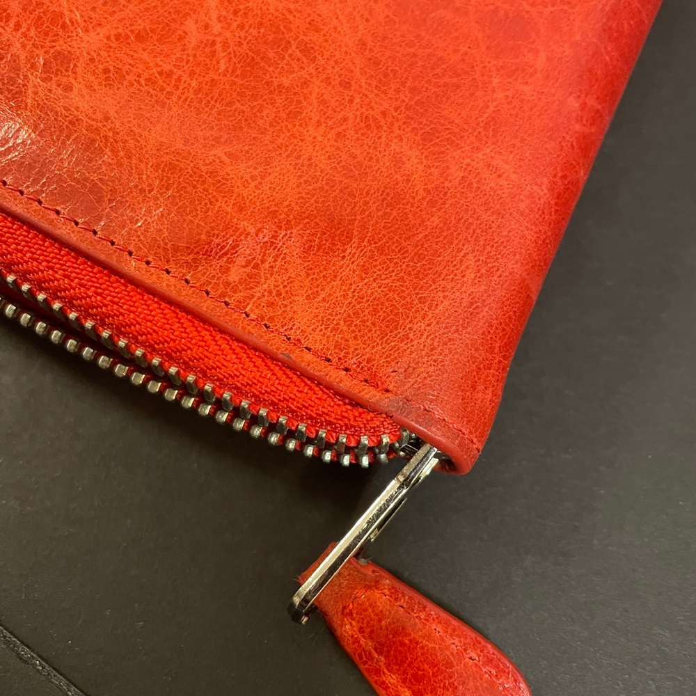 Balenciaga Red Leather Continental Zip Around Wallet - EUC - Picture 9 of 10